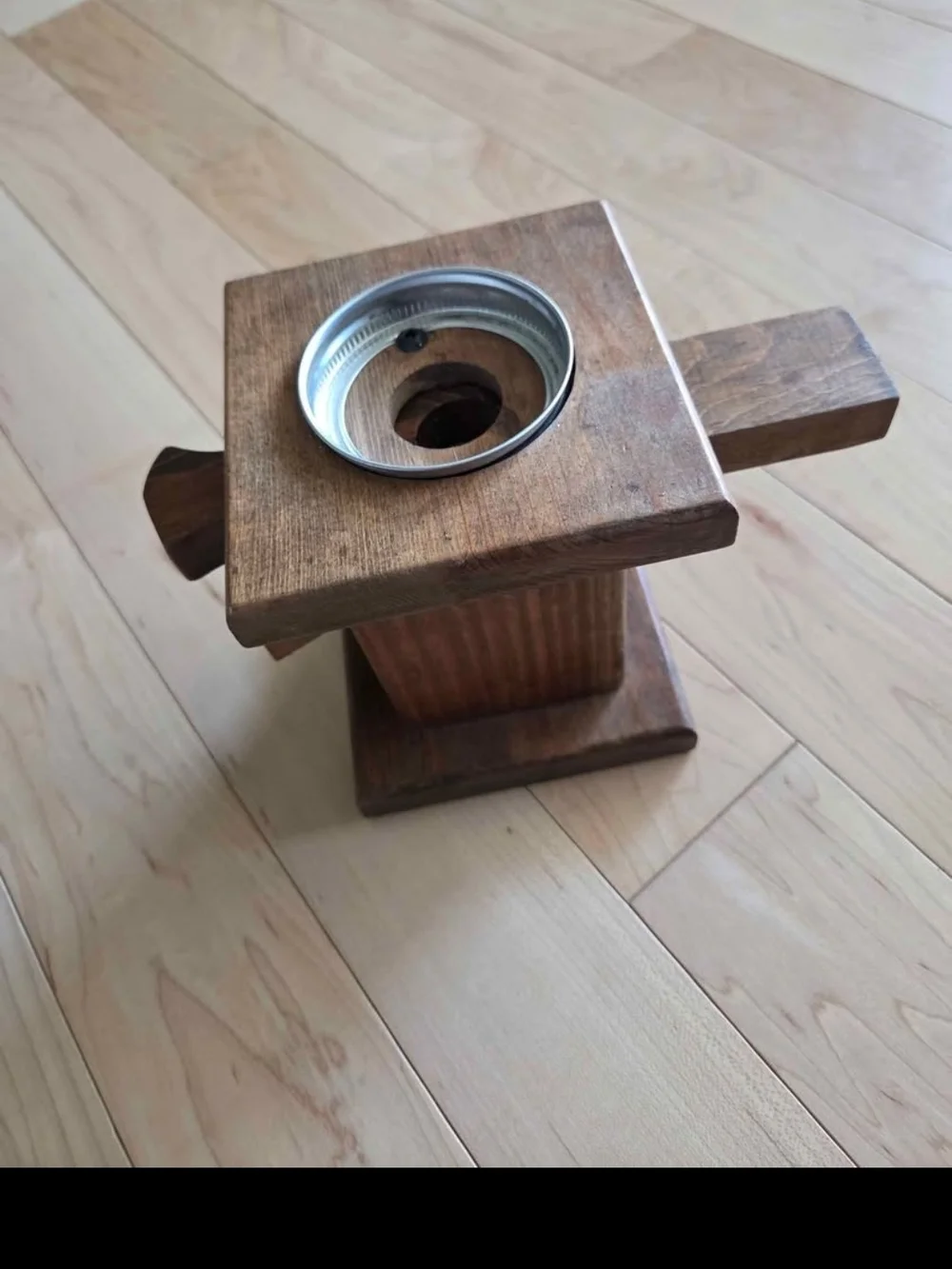 Wooden mason jar candy dispenser